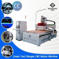 Machine de gravure CNC industrielle à 3 axes avec changement d'outil automatique pour MDF, acrylique et métaux mous