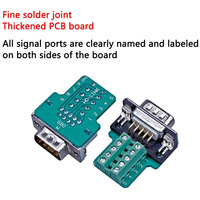 Adaptador macho de Terminal DB9 sin soldadura RS232 D-SUB, serie A 9 pines, placa de separación con funda, pernos largos, tubo de cola