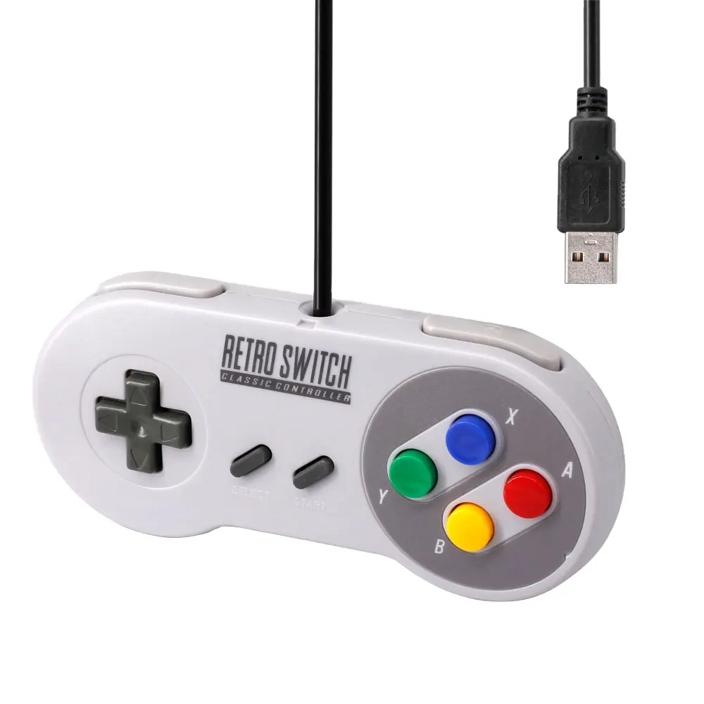 afbptek Retro Classic SNES wired controller USB game pad for PC Android iOS System