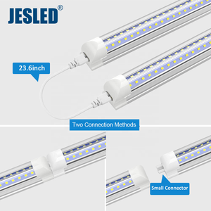 JESLED Linkable led ışıkları v-şekli temizle kapak LED tüp ışıklar Listed Listed 4FT 6FT 8FT 72W T8 LED dükkanlar ışık fiş Listed listelenen - Product Image 4
