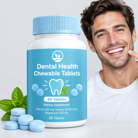 Complément alimentaire buccal pour adultes à la saveur menthe, comprimés à croquer d'hydroxyapatite de calcium OEM pour des dents fortes avec vitamines D3 et K2