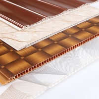 Panneau de plafond en PVC imperméable et ignifuge, décoration intérieure moderne, panneau mural en bois-plastique, service de découpe sur mesure inclus