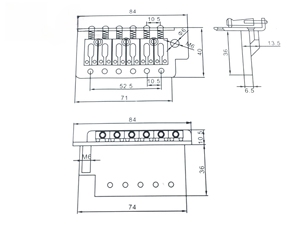 Pièces de guitare électrique ST <span class=keywords><strong>Tremolo</strong></span> simple et construction en métal de pont en acier pour corde de guitare électrique - Product Image 3