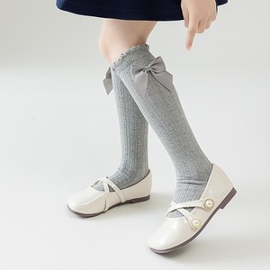 Chaussettes hautes respirantes à volants avec nœud pour filles, collection printemps-été, vente en gros - Product Image 5