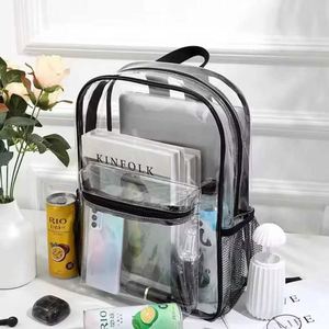 Sac à dos transparent en PVC pour femmes et hommes, idéal pour l'école, la mode, les voyages et le rangement en extérieur - Product Image 2