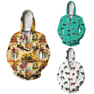 Nuova felpa con cappuccio personalizzabile con stampa leopardata occidentale con tasche Casual primavera e autunno abbigliamento sportivo - Product Image 1