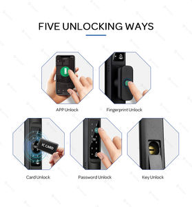 Cerradura Inteligente Impermeable para Puerta de Entrada, Cerradura Exterior Delgada para Puerta de Vidrio de Perfil Estrecho con Marco de Aluminio - Product Image 3