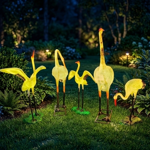 Grande sculpture de grue en fibre de verre, en forme d'<span class=keywords><strong>oiseau</strong></span>, lumineuse, design réaliste, pour jardin, parc, rue commerciale - Product Image 1