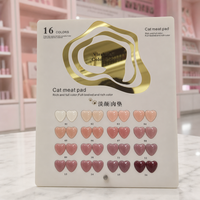 Présentoir à ongles en acrylique 16 couleurs, forme cœur, patte de chat, nuancier, support d'échantillons de salon effet miroir doré, OEM