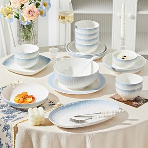 High Quality Control Creative Design Embossed Ceramic Dinnerware <b>Sets</b> for Households & Hotels-<b>Microwave</b> & Dishwasher Safe - Product Image 2
