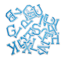 Prêt à expédier 5cm taille moyenne couleur A-Z fer brodé anglais lettre Alphabet patchs 15 couleurs disponibles pour bricolage vêtement