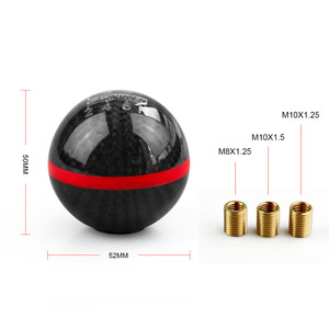 Carbon Fiber <b>Shift</b> <b>Knob</b> 5 6 Speed Round Manual Transmission Gear <b>Knob</b> For Car Modification - Product Image 2