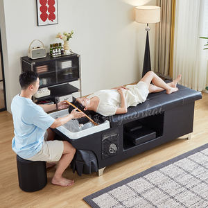 Schwarzer Schönheitssalon Thai-Massagestuhl Haarwaschbecken mit Dampfgerät Shampoo-Liege Japanisches Kopf-Spa-Bett - Product Image 5