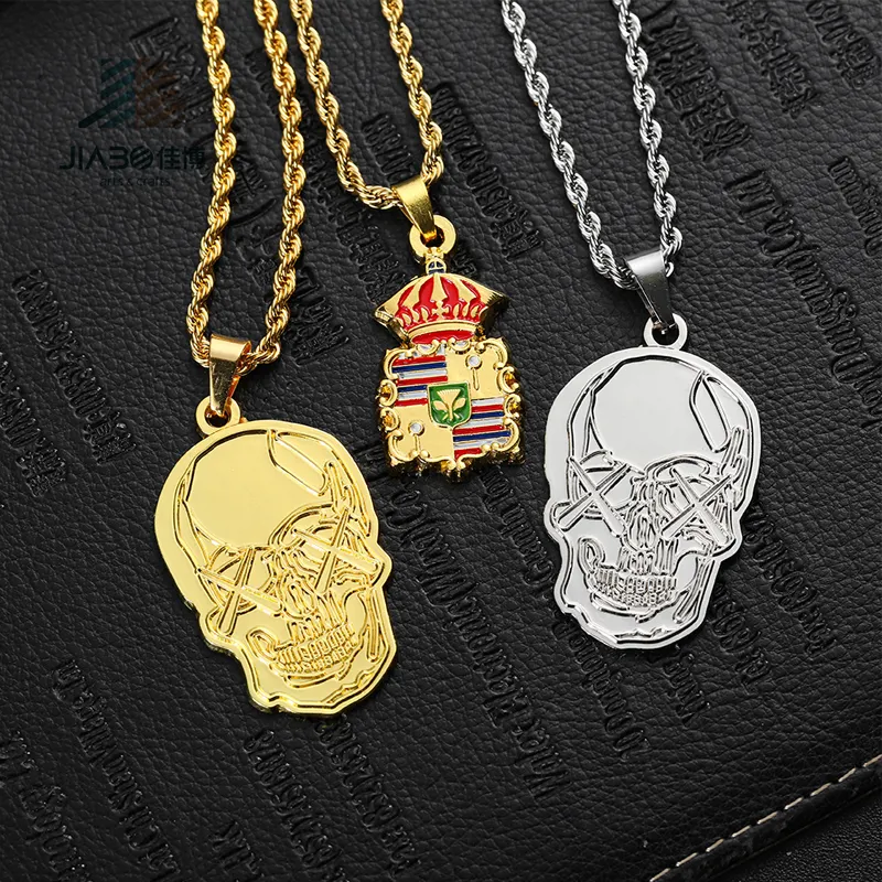 Custom Design Image Men Women Gold Plated Necklace Metal Cool Enamel Charm Pendant For Jewelry Necklace