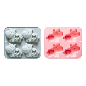 Silicone Cake Mold with Heart-shaped <strong>Hippo</strong> Design Heat Resistant Food-grade for Ice Cube and <strong>Chocolate</strong> - Product Image 5