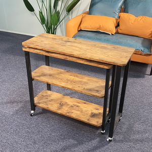 <b>Folding</b> side <b>table</b> with casters, movable and simple sofa side <b>table</b>, home use <b>folding</b> coffee <b>table</b>, bedside <b>table</b> - Product Image 2