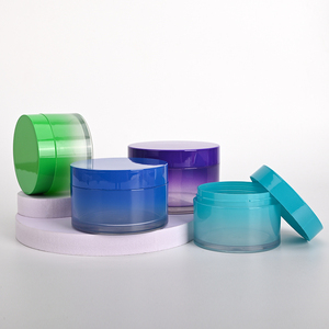Free Sample Color Customization 120ml 4 oz amber glasslike clear jar round face cream jar plastic cream container