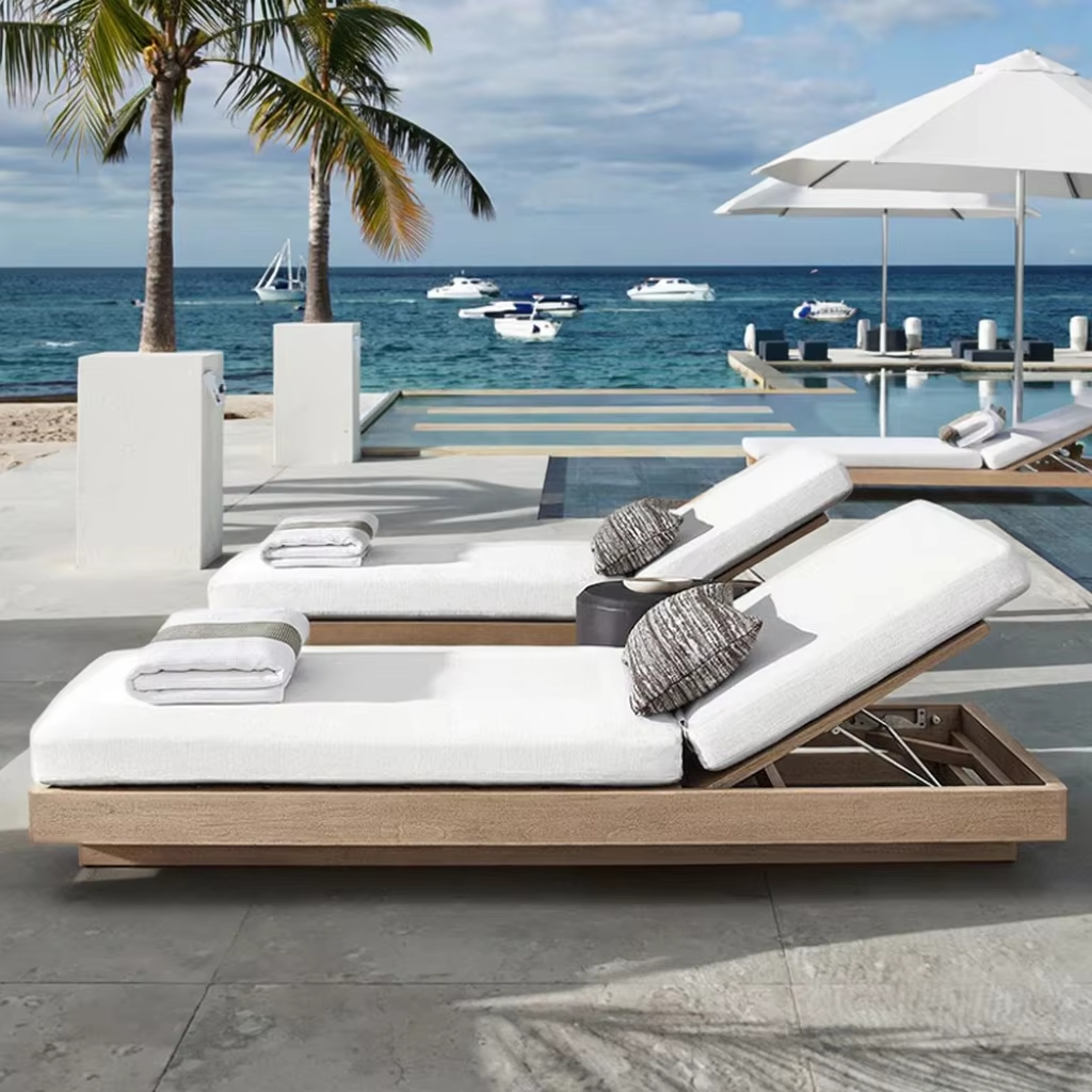 Hotel Luxury Sun Lounger Lounge Outdoor Set Pool Lounger Chaise Stand-up  Sunbeds Sun Bed Beach Sun Loungers for Sale