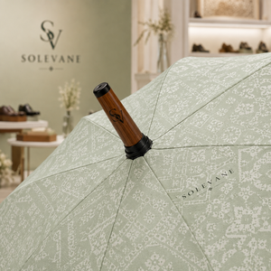 <span class=keywords><strong>Parapluie</strong></span> droit manuel 30 pouces en pongée 210T avec manche en bois et crochet, style sud-est asiatique, étiquette personnalisée, 8 baleines en fibre de verre - Product Image 4