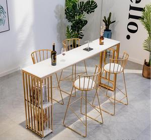 <span class=keywords><strong>Mesa</strong></span> <span class=keywords><strong>Alta</strong></span> y Silla Minimalistas Modernas, <span class=keywords><strong>Mesa</strong></span> <span class=keywords><strong>Larga</strong></span> y Estrecha, Combinación de <span class=keywords><strong>Mesa</strong></span> de Bar Moderna de Mármol - Product Image 2