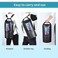 Sac étanche multifonctionnel en PVC 20L pour sports et loisirs, avec compartiment zippé pour téléphone, idéal pour la plongée, la randonnée et l'escalade (vente en gros)