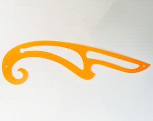 Righello Curvo Francese Flessibile Trasparente Arancione al Miglior Prezzo, Spessore 1,2mm, Lunghezza Massima 41,5cm, Promozionale - Product Image 2