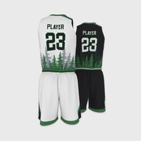 Maillot de basketball personnalisé réversible noir et blanc, sublimé, double face, respirant, anti-humidité, uniforme pour les sports universitaires