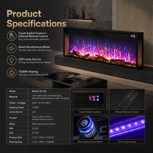 <span class=keywords><strong>Insert</strong></span> de cheminée électrique LCD moderne à 3 faces avec flamme LED <span class=keywords><strong>panoramique</strong></span> multicolore et bûches décoratives - Product Image 4