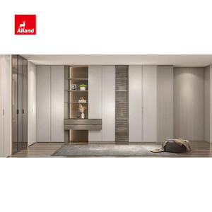 Allandcabinet Manija empotrada Tablero de partículas Gabinete abierto de melamina Interior Dormitorio <span class=keywords><strong>Armario</strong></span> en color <span class=keywords><strong>blanco</strong></span> con puerta de vidrio - Product Image 3