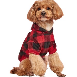 Abrigo con capucha a cuadros para perros, ropa cálida a cuadros en blanco y negro para perros pequeños, ropa de otoño e invierno, talla Sl - Product Image 5