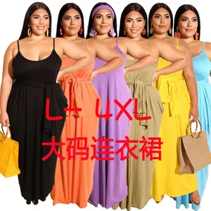 Z51490B 2020 패션 여성 플러스 의류 지방 레이디 맥시 드레스 큰 사이즈