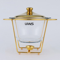 Équipement de Restauration Direct Usine Chauffe-Plat Luxe 4L Profond pour Buffet avec Couvercle en Verre
