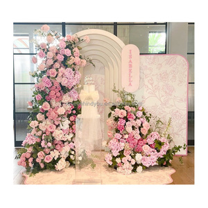 Rosa e viola fiore artificiale Runner sfondo evento festa fase decorazione arco fiore sfondo per Wedding forniture decorazioni - Product Image 1