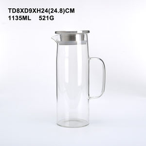 Pichet <span class=keywords><strong>à</strong></span> eau en verre 1L avec couvercle et bec <span class=keywords><strong>pour</strong></span> réfrigérateur/<span class=keywords><strong>carafe</strong></span> en verre <span class=keywords><strong>pour</strong></span> eau chaude et froide/grand pichet <span class=keywords><strong>à</strong></span> thé glacé <span class=keywords><strong>pour</strong></span> boisson - Product Image 4