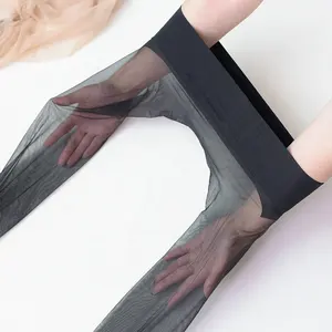 Bonneterie à bout transparent pour femmes, collants sans couture de taille fine