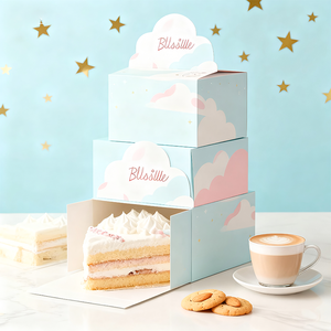 Cajas de Cartón Personalizables Estilo <span class=keywords><strong>Lonchera</strong></span> para Reuniones de Amigos y Repostería - Product Image 4