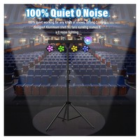 Équipement d'éclairage de scène en alliage d'aluminium LED RGBW sans fil IP65 DMX512 Pknight 6X8W 240W, contrôle activé par le son, multi-tension