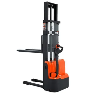 1ton Electric Walkie Stacker Powered Forklift with Adjustable Forks Material Lifter