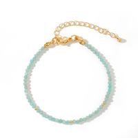 Bracelet Bohème en Pierre Naturelle Facettée 2mm 3mm 4mm, Perles en Acier Inoxydable Doré, Cristal et Améthyste pour Femme