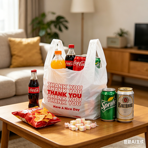 Bolsas de Plástico HDPE Desechables y Resistentes, Tipo Camiseta, Portátiles, para Restaurantes, Comida para Llevar, Servicio de Comida Rápida, Catering y Negocios - Product Image 1