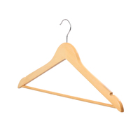 Cintre en bois naturel pour vêtements, cintre en bois basique, cintre en bois pour costume avec logo personnalisé et barre ronde