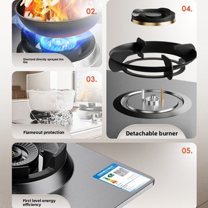 Cuisinière à gaz Emperor pour usage domestique, haute puissance, à injection directe sous <span class=keywords><strong>pression</strong></span>, encastrable pour gaz naturel, à poser sur comptoir - Product Image 3