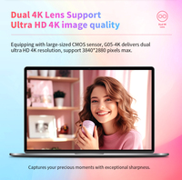 Ultra HD 10x Zoom otomatik odaklama 80 derece geniş açı PC 4K Webcam çift Lens ile profesyonel yayın akışı için stokta