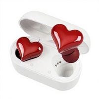 Audífonos Inalámbricos Impermeables con Forma de Corazón, Cancelación de Ruido, Mini Audífonos para Viajes, Audífonos Inalámbricos para Chicas