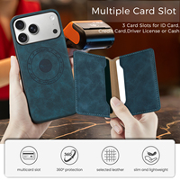Étui portefeuille magnétique Denior OEM/ODM personnalisé en similicuir PU vintage avec protection antichute pour les séries Apple 17/16/15/14/13/12