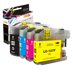 Topjet LC123 Premium LC123XL 123 Cartouche d'encre <span class=keywords><strong>couleur</strong></span> compatible pour imprimante <span class=keywords><strong>Brother</strong></span> <span class=keywords><strong>DCP</strong></span> J4110dw MFC J4510dw MFC J4610dw - Product Image 1