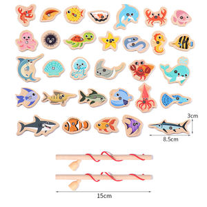 <span class=keywords><strong>Jeu</strong></span> de pêche magnétique pour enfants, <span class=keywords><strong>jeu</strong></span> de pêche magnétique en bois, jouets magnétiques en bois pour la maternelle, l'école préscolaire, les filles et les garçons - Product Image 5