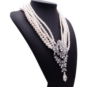 Factory Fashion Crystal <b>Necklace</b> Chunky Statement Zinc Alloy Strand Chain for Anniversary - Product Image 2