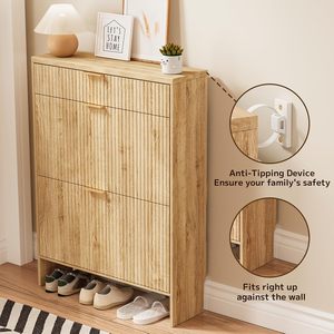 <span class=keywords><strong>Mueble</strong></span> Zapatero Moderno de Madera Ecológico y Ahorrador de Espacio <span class=keywords><strong>con</strong></span> 2 Puertas y 1 Cajón <span class=keywords><strong>para</strong></span> Sala de Estar - Product Image 4