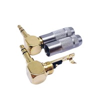 Connecteur TRS à angle droit de 3.5mm prise OEM vente en gros Jack 3 pôles adaptateur casque écouteur plaqué or argent
